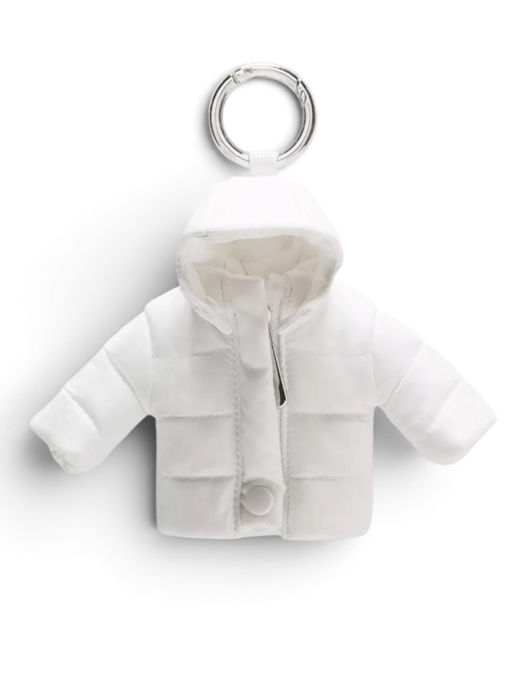 ❤️ Lululemon Wunder Puff Keychain Bag Charm in White with Silver NWT